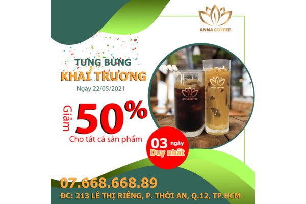 TƯNG BỪNG KHAI TRƯƠNG ĐẾN ANNA COFFEE  – ORDER LIỀN TAY NHẬN NGAY ƯU ĐÃI