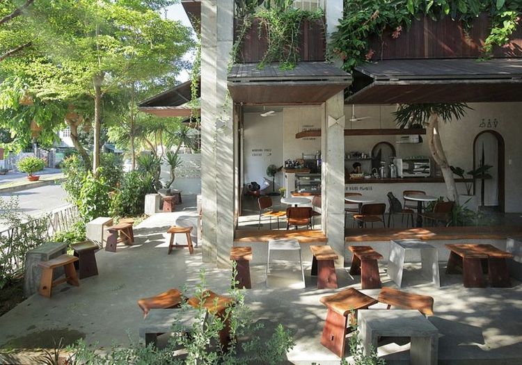 thiết kế quán cafe không gian mở