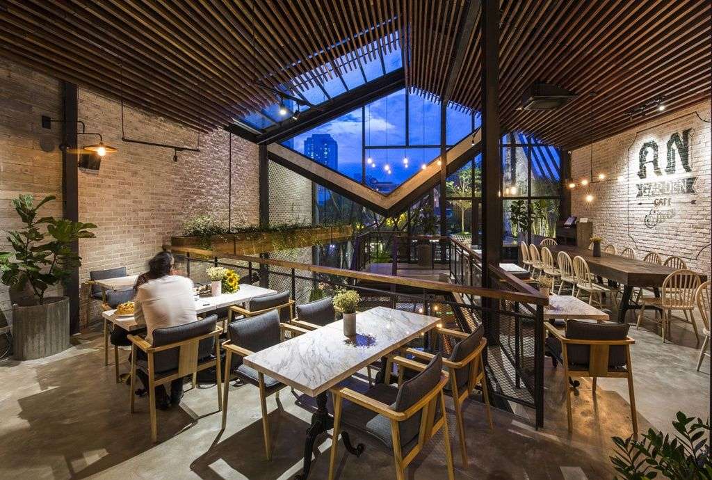 thiết kế quán cafe không gian mở