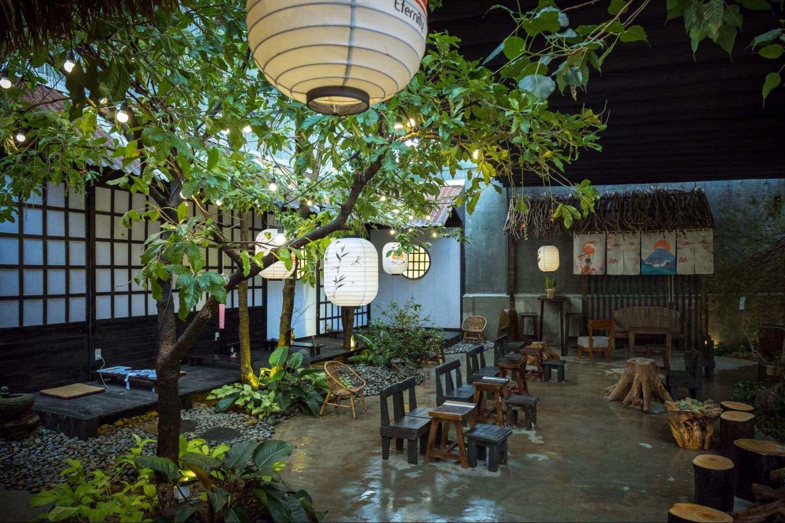 thiết kế quán cafe không gian mở